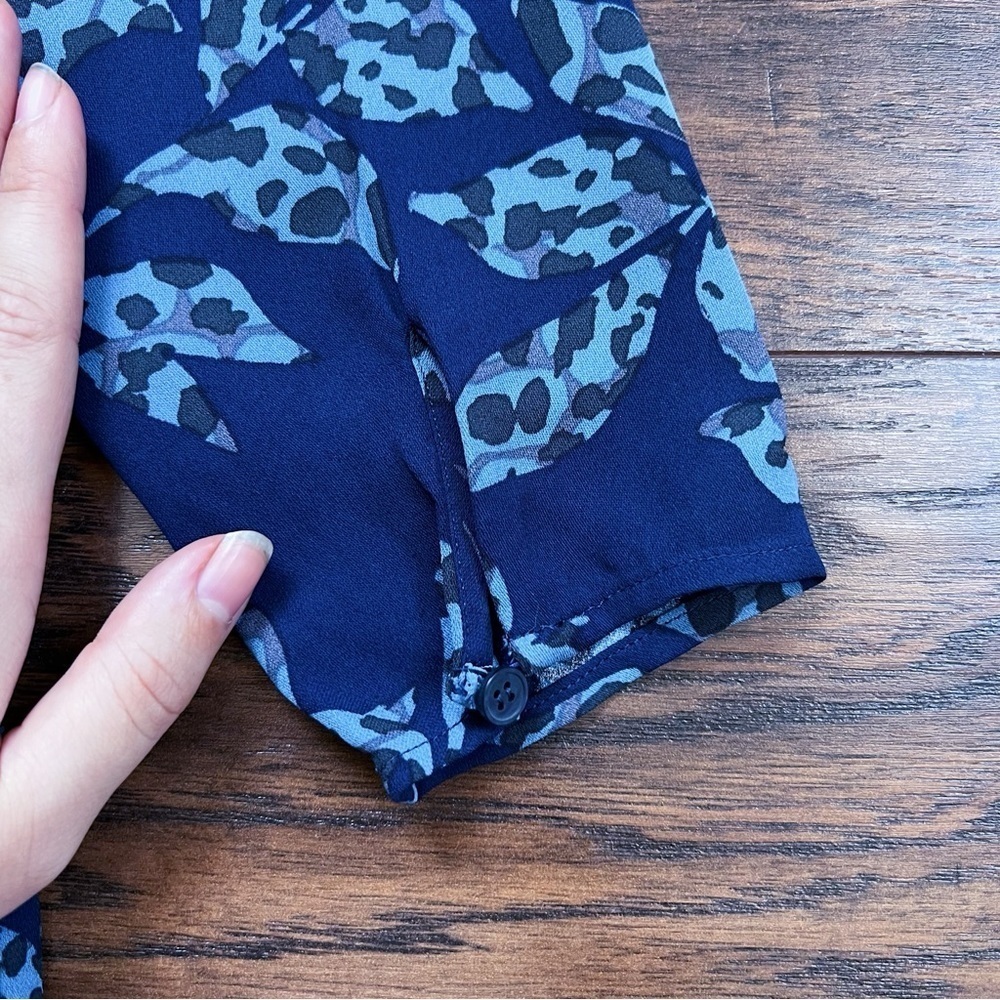 REISS • Melody Printed Dress With Embellished Detail blue floral beaded mini - Picture 14 of 15